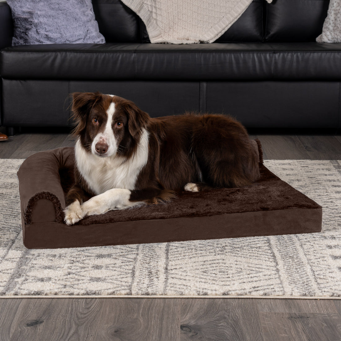 Deluxe Chaise Lounge Dog Bed - Plush & Velvet