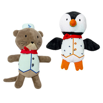 Dapper Dandies Plush Dog Toy Set - Nautical Collection (2PK)